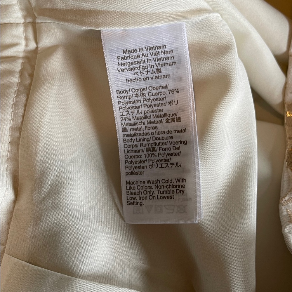 NWOT J. Crew Factory Floral Jacquard A Line‎ Skirt Metallic Gold Cream Size 4 - Picture 8 of 10